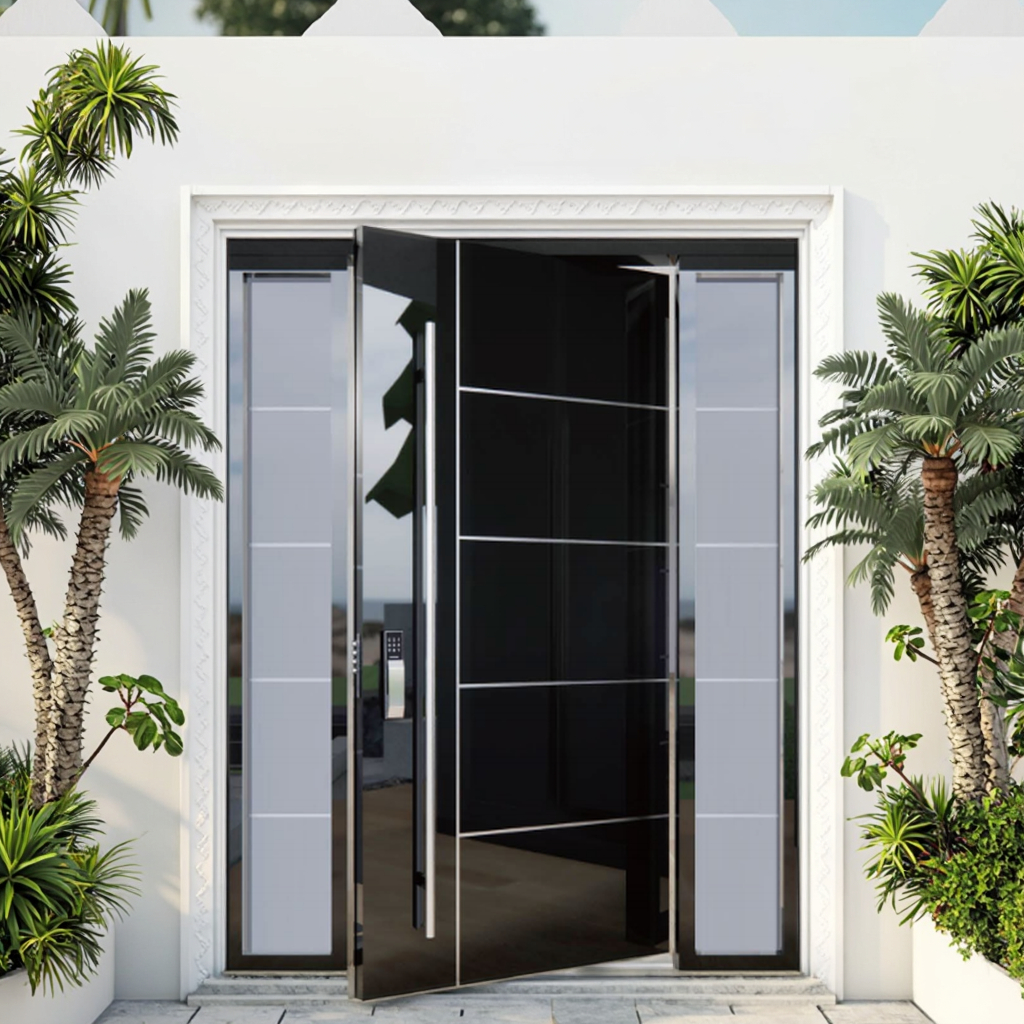 High Quality Luxury Modern Entrance Door for Villa Houses Anti-Theft Aluminum or Stainless Steel Alloy Design