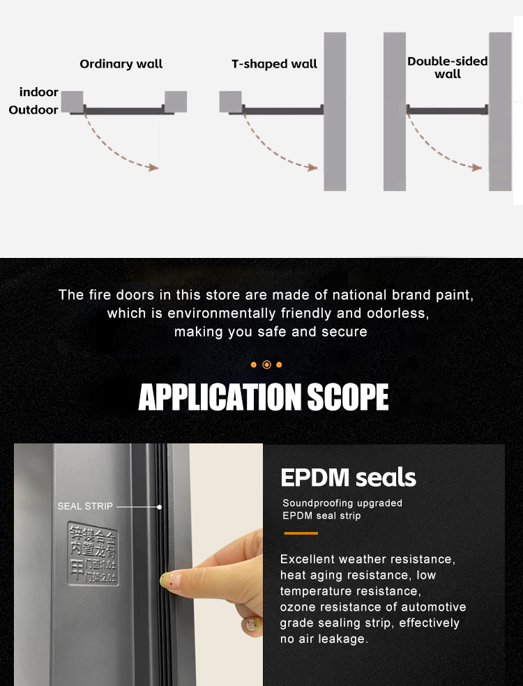 Escape Eco-Friendly Modern Armored Steel Fire-Rated Anti-Theft Exterior Door Manual 1 Year Warranty