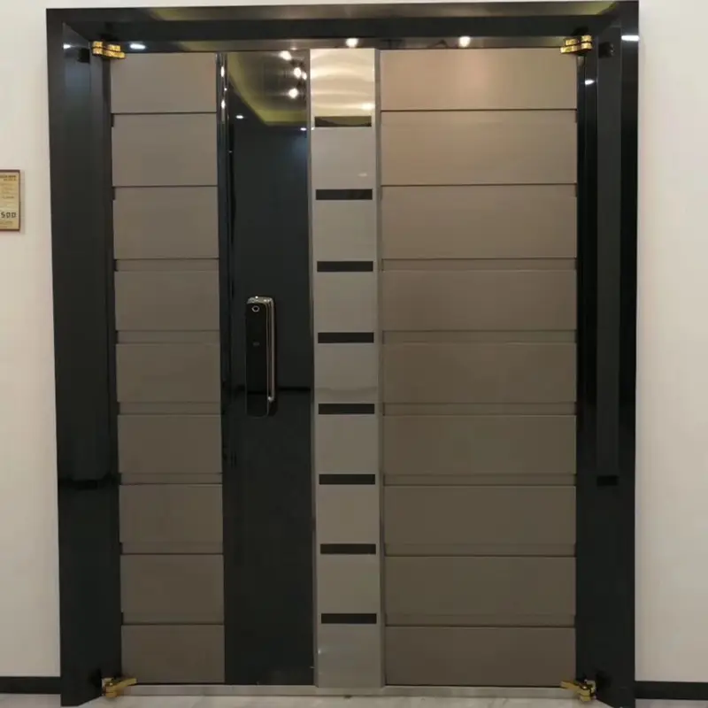 Armor Metal Security Doors Exterior Bullet Proof Commercial Steel Entry Door With Smart Lock