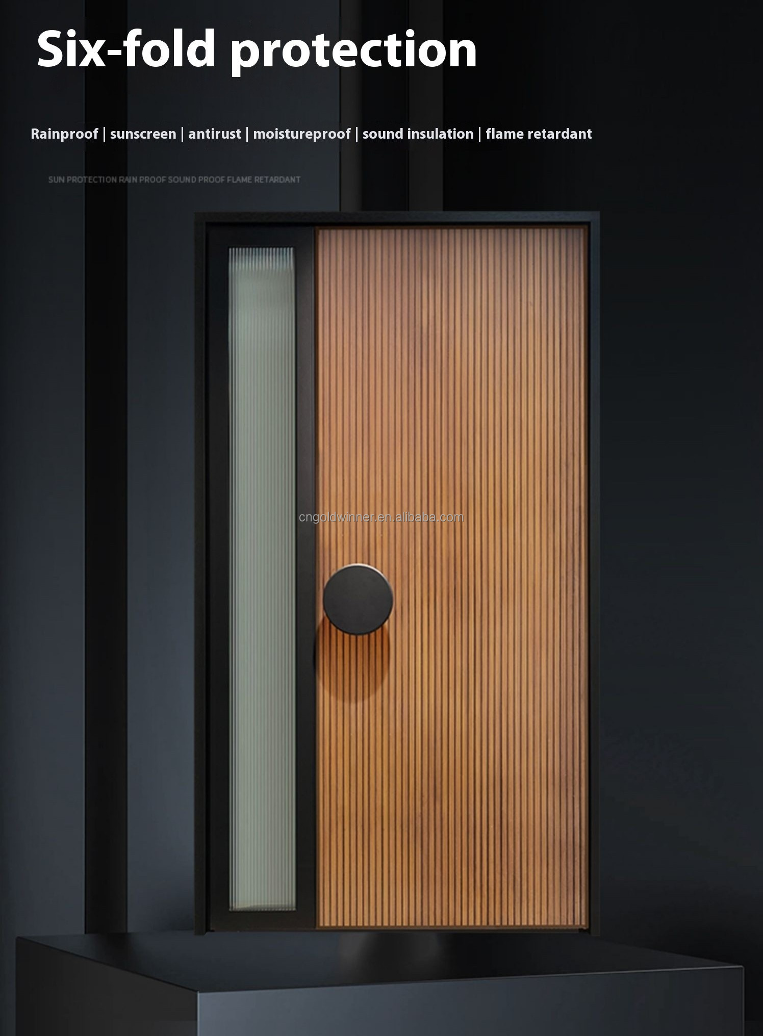 Installation detail of aluminum door frame