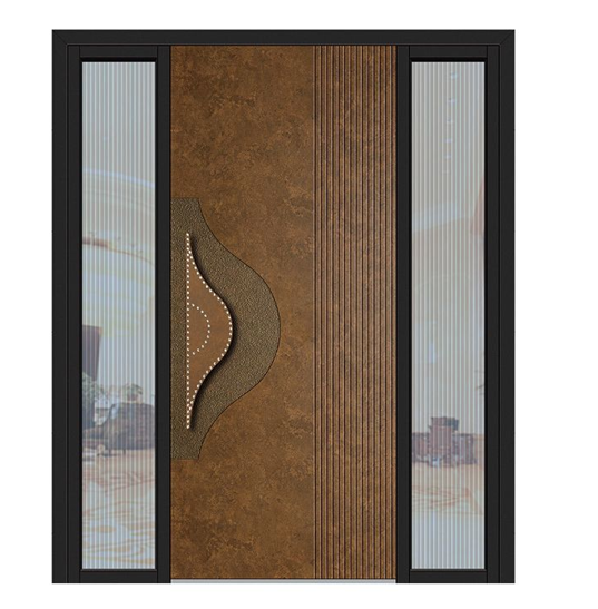 Customized European Aluminum Precision Carving Intelligent Entrance Pivot Door Armored External Large Safety Front House Door