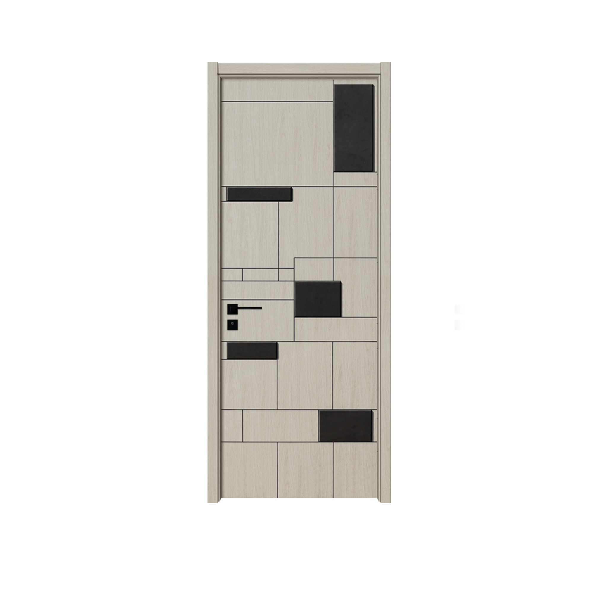 Luxury Solid Wood Interior Fire Proof Door With Door Frame For Hotel Bedroom Sound Insulation Wooden Door