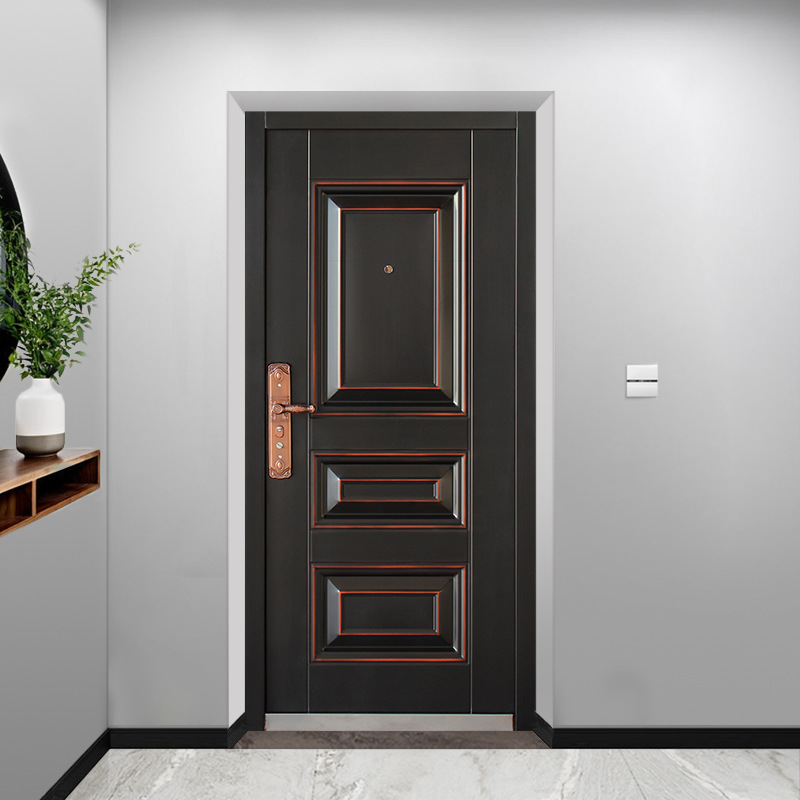 Engineering Zinc Alloy Steel Thickened Armored First Class Main Gate Simulated Copper Sun protection Outdoor Security Door