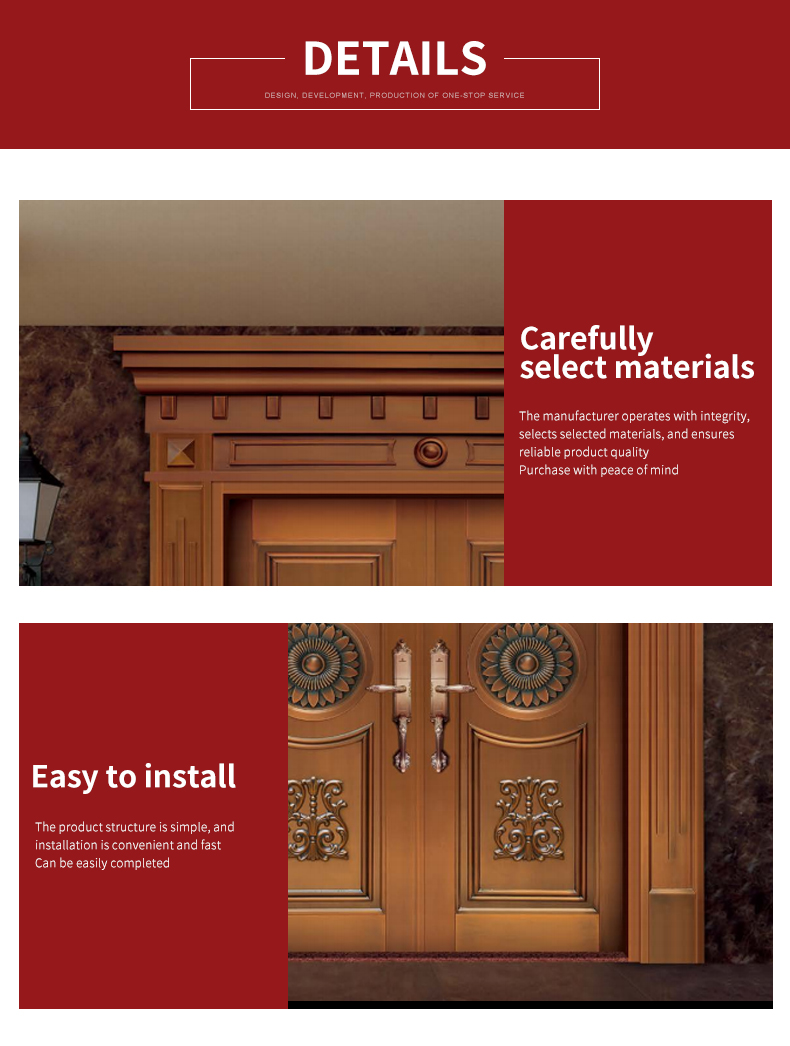Metal Copper Door Design 2
