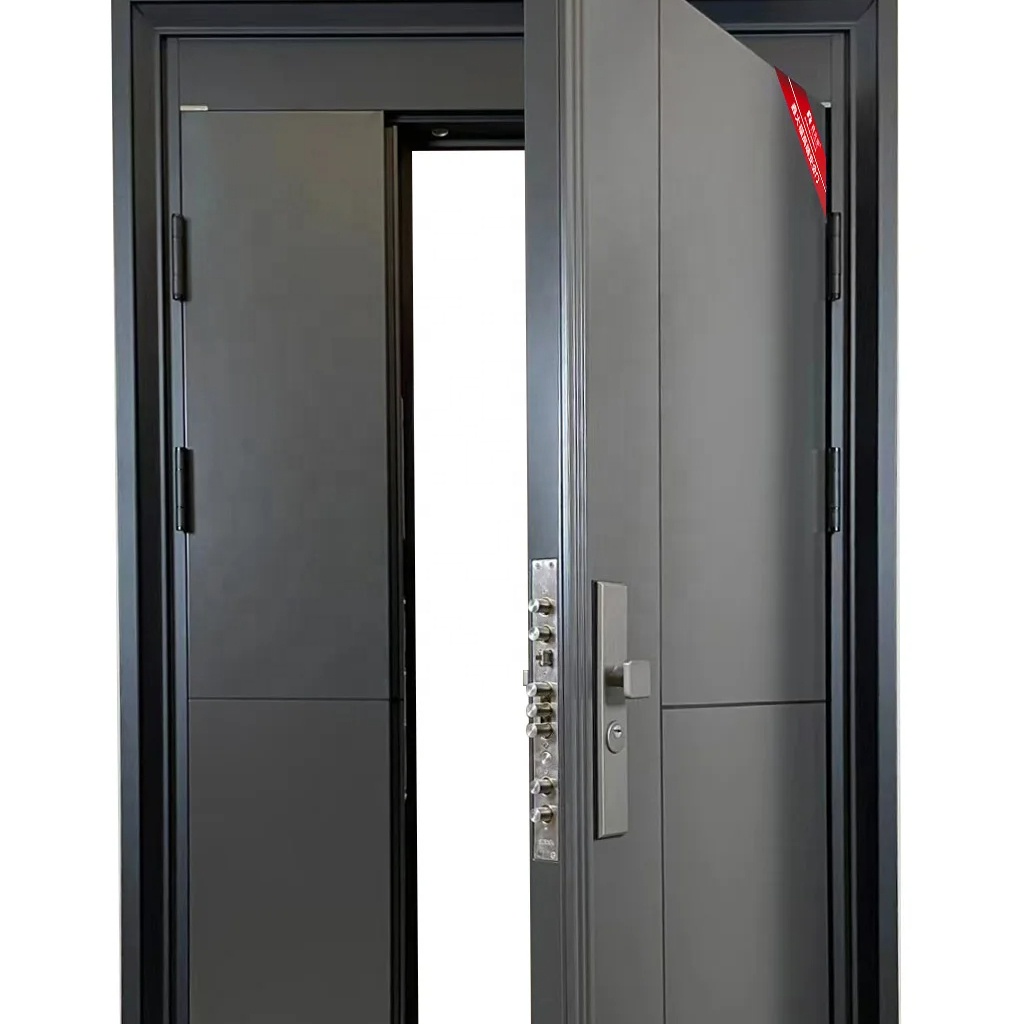 Modern Design Stainless Steel Armored Security Door Front Entry Soundproof for Villas and Hotels Finished Surface From China