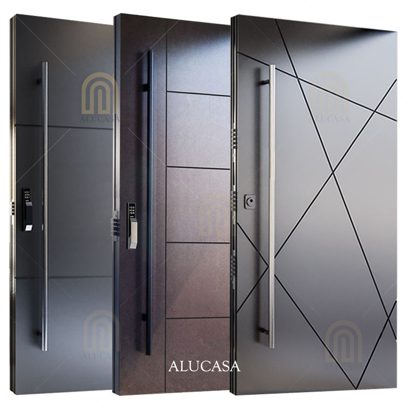 Alucasa Modern Design New Style Entrance Pivot Front Aluminum Door Luxury Villa Modern Glass Door for Houses
