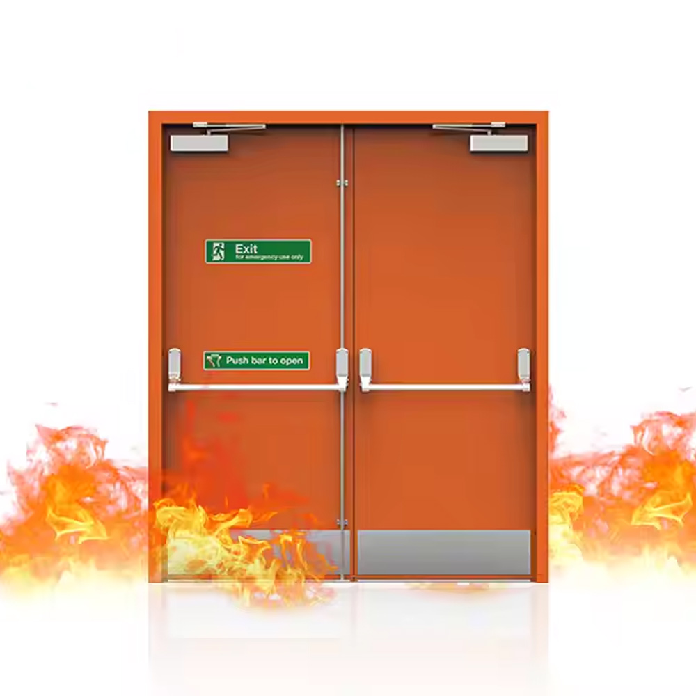 Customized Commercial-grade Galvanized Steel Fireproof Doors, Metal Frame Fireproof Doors