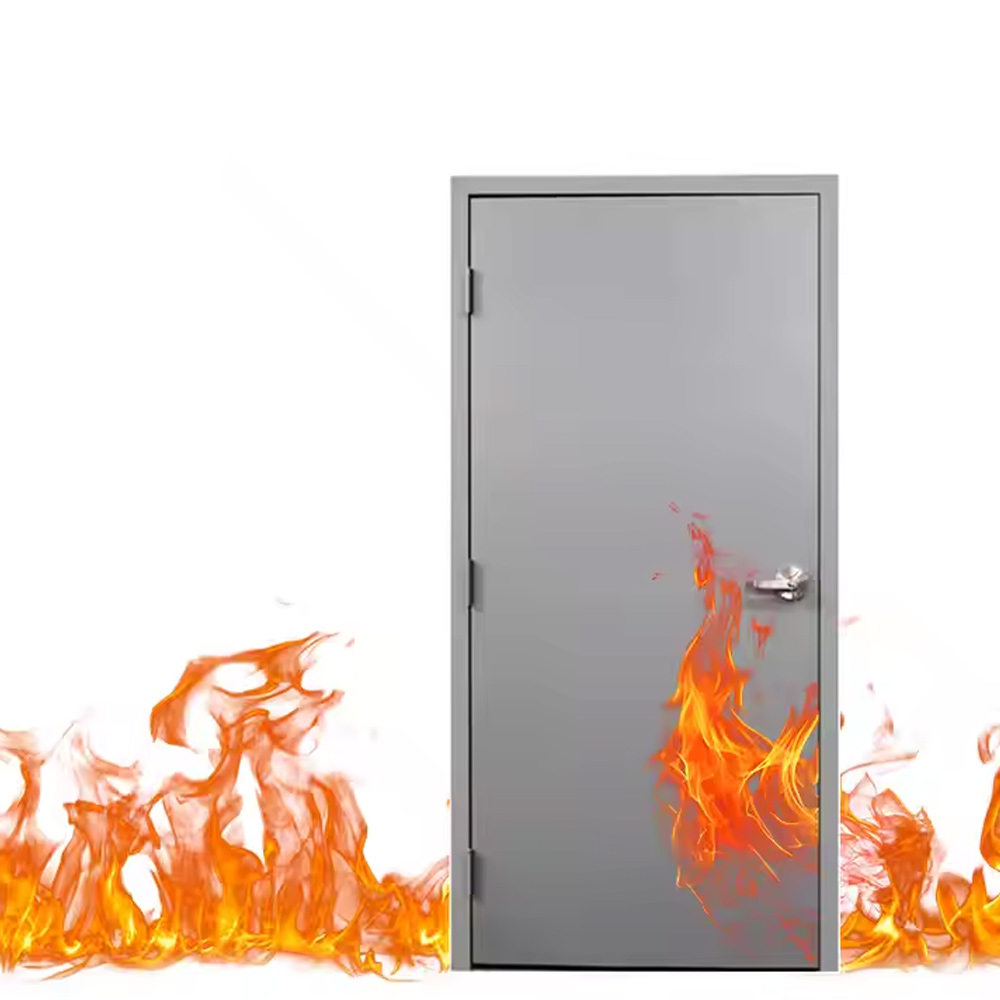 Customized Commercial-grade Galvanized Steel Fireproof Doors, Metal Frame Fireproof Doors