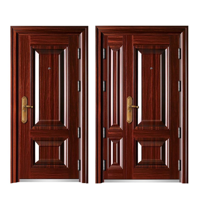 Stainless Steel Thickened Armored Modern Anti-Theft Entry School Outdoor Security Door with Simulated Copper Finish