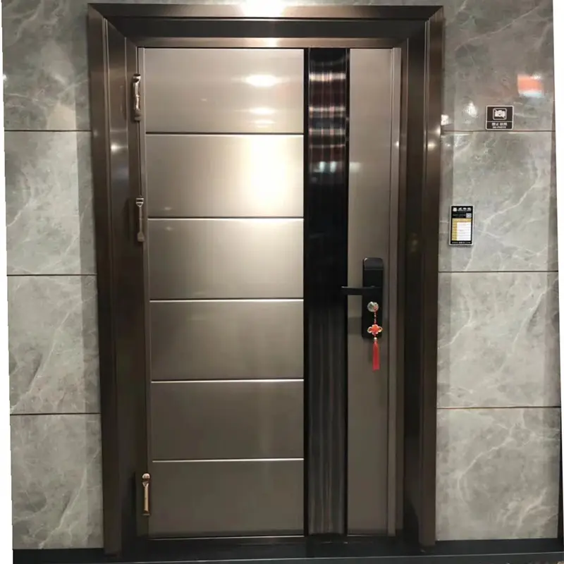 Armor Metal Security Doors Exterior Bullet Proof Commercial Steel Entry Door With Smart Lock