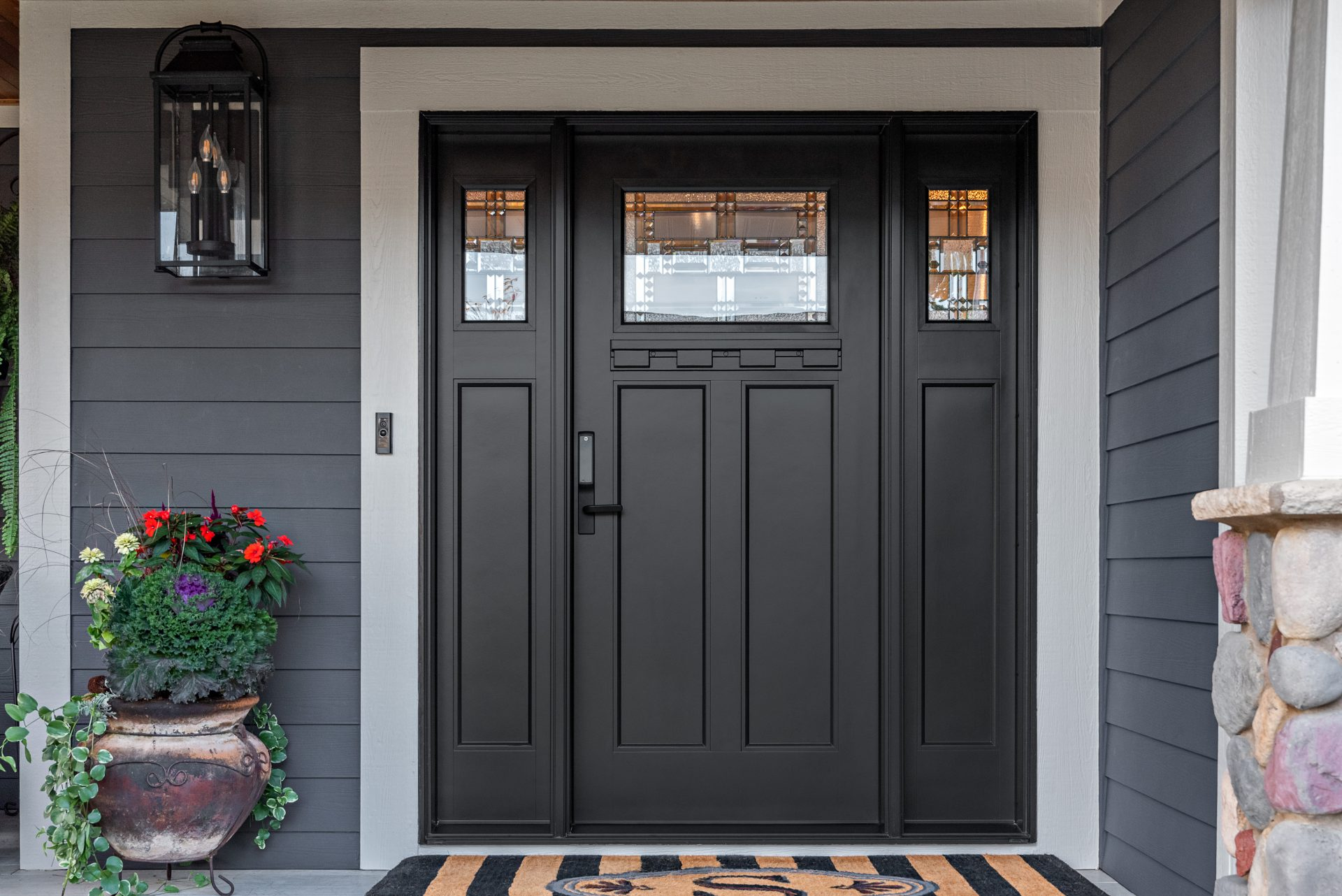 Customized Aluminium Front Entry Door Smart Face Recognition Exterior Pivot Door Anti-Theft Heat Insulation Waterproof Villa