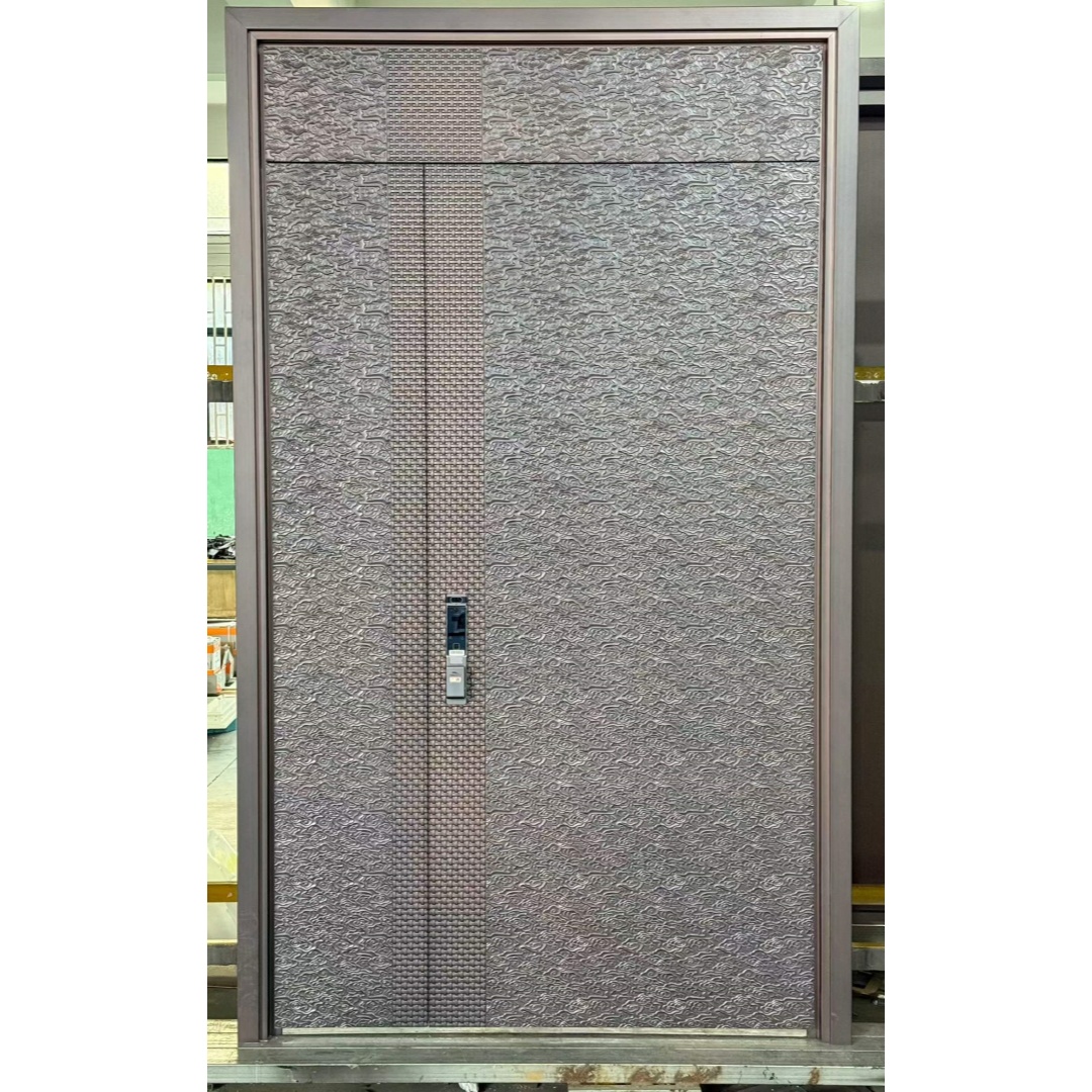 Modern Mirror Panel Entrance Pivot Armored Door Factory Shipment