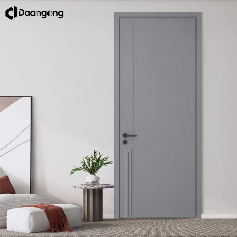 Flush Wooden Doors for Bedrooms Flat Panel Minimalist Design Engineered Wood Primed Ready to Paint for Renovation Project