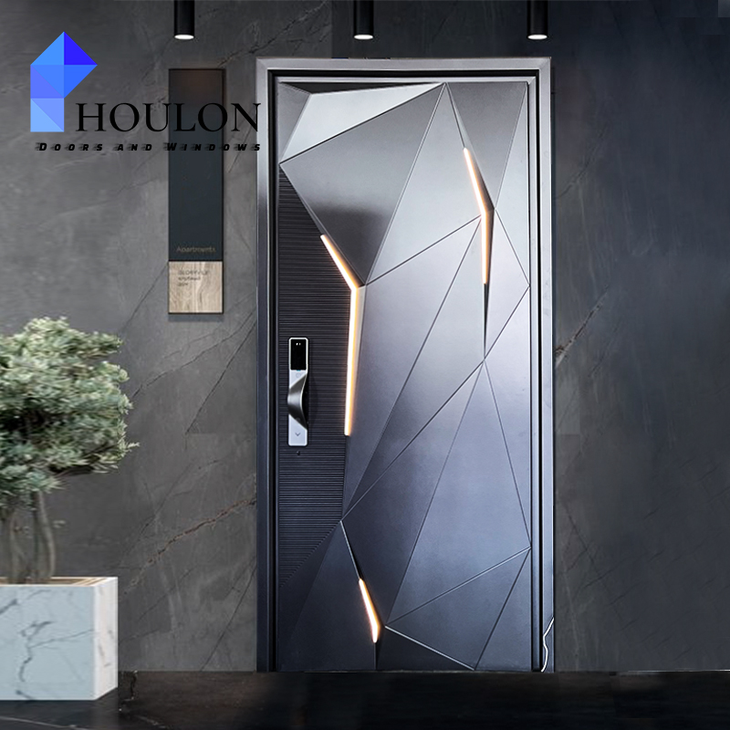 China Top Manufacturer Custom High Quality Steel Pivot External Security Doors for House Metal Front Entry Exterior Door