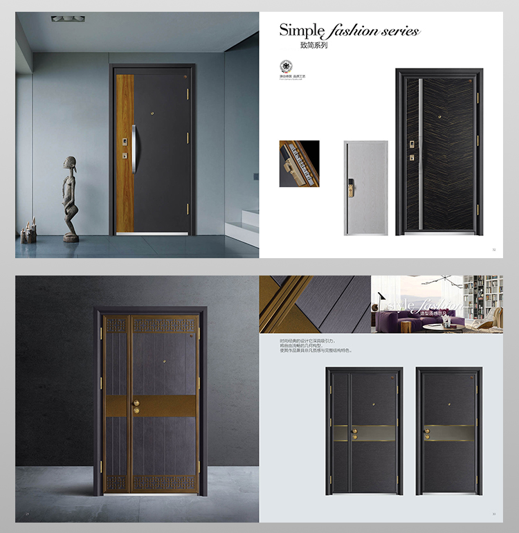 Escape Eco-Friendly Modern Armored Steel Fire-Rated Anti-Theft Exterior Door Manual 1 Year Warranty