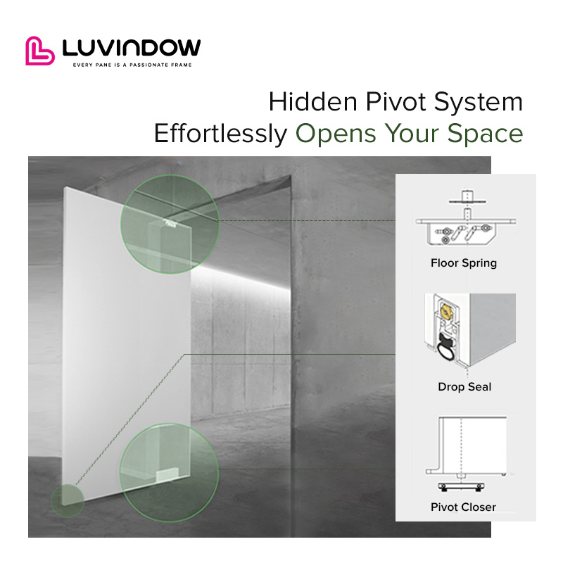 Secure Large Opening Aluminum Entry Pivot Doors for High End North American Residential Communities
