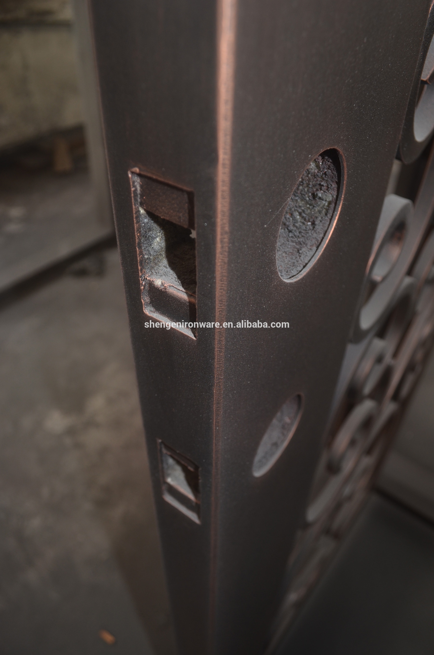 Luxury Villa Wrought Iron Entry Doors with Openable Tempered Glass Window