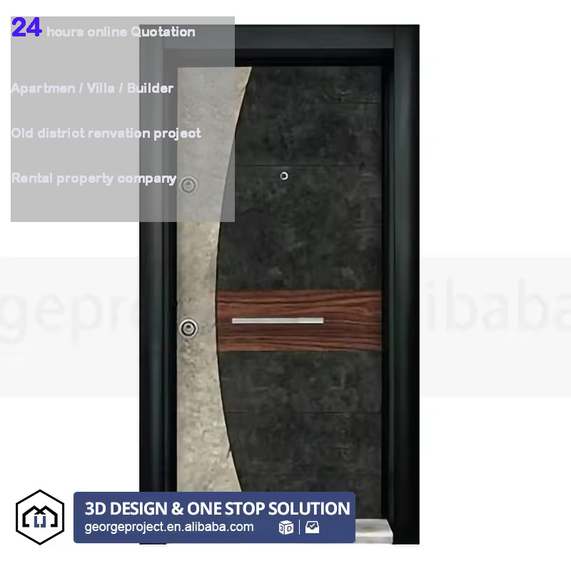 Nigeria Villa Project Aluminum Entrance Door Metal Exterior Solid Wood Aluminum Modern Front Entry Door Entrance Pivot Door