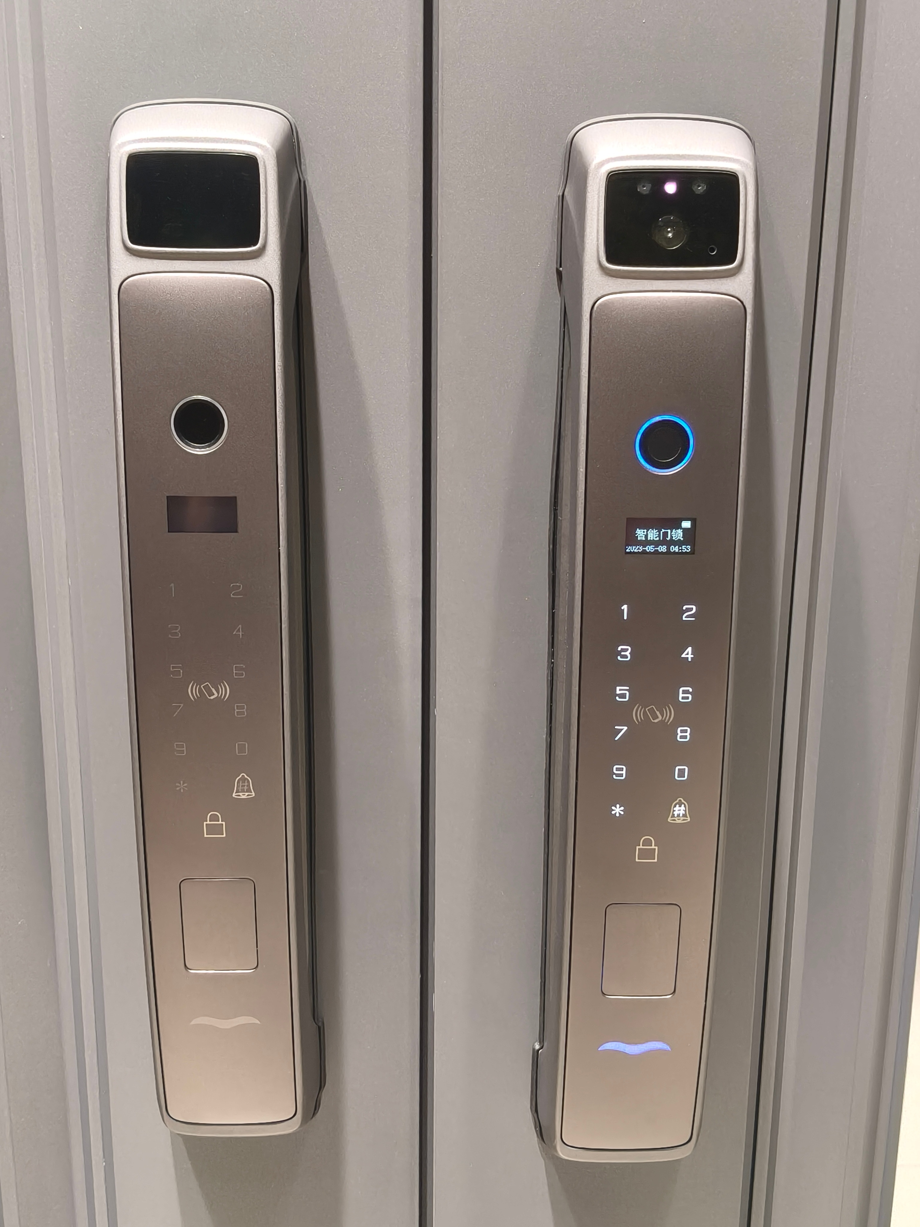Luxury Design Aluminum Entrance Door Exterior Security Front Pivot Door Modern Entry Aluminum Intelligence Door
