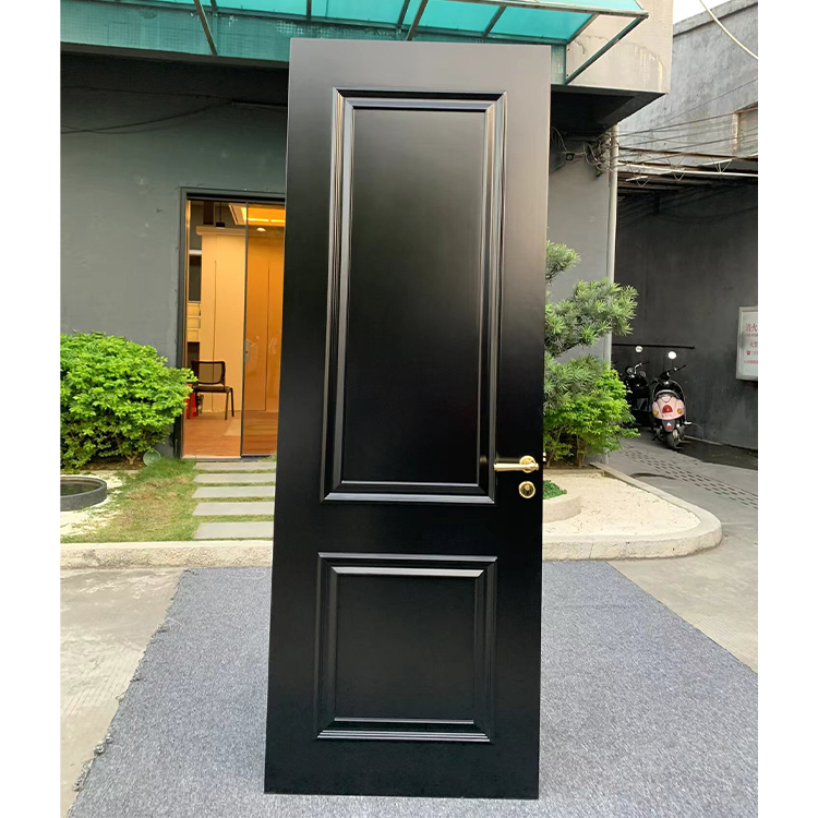 American Solid Wood Interior Doors Modern Wooden Door Design Black Painted Single Flush Door