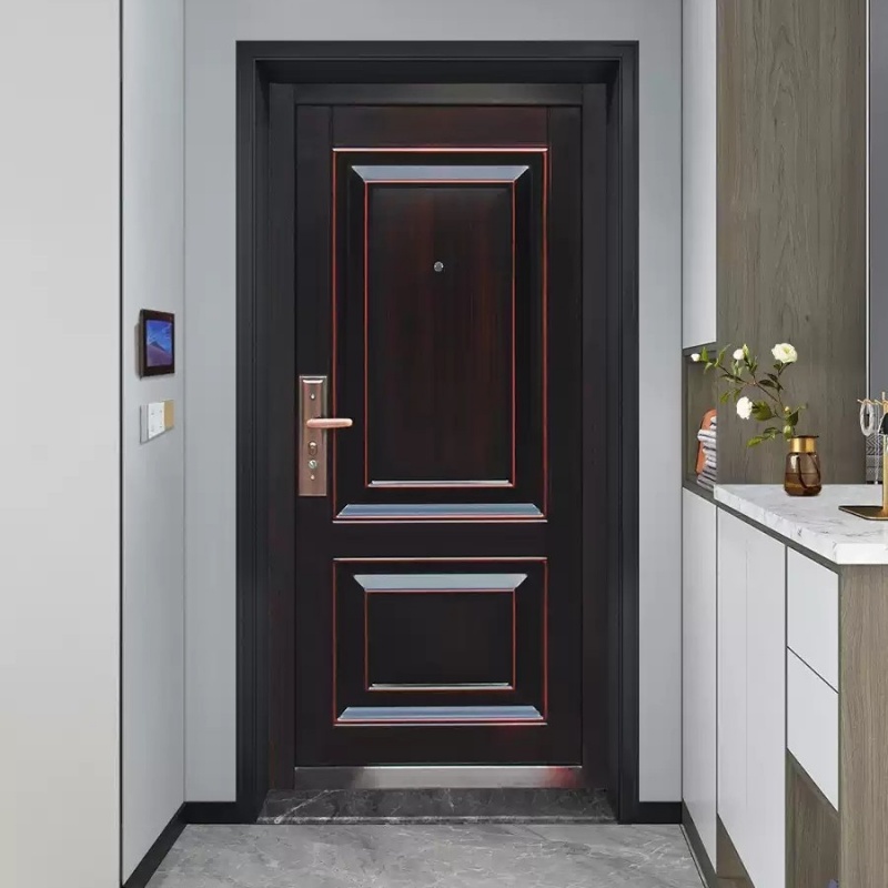 Engineering Zinc Alloy Steel Thickened Armored First Class Main Gate Simulated Copper Sun protection Outdoor Security Door