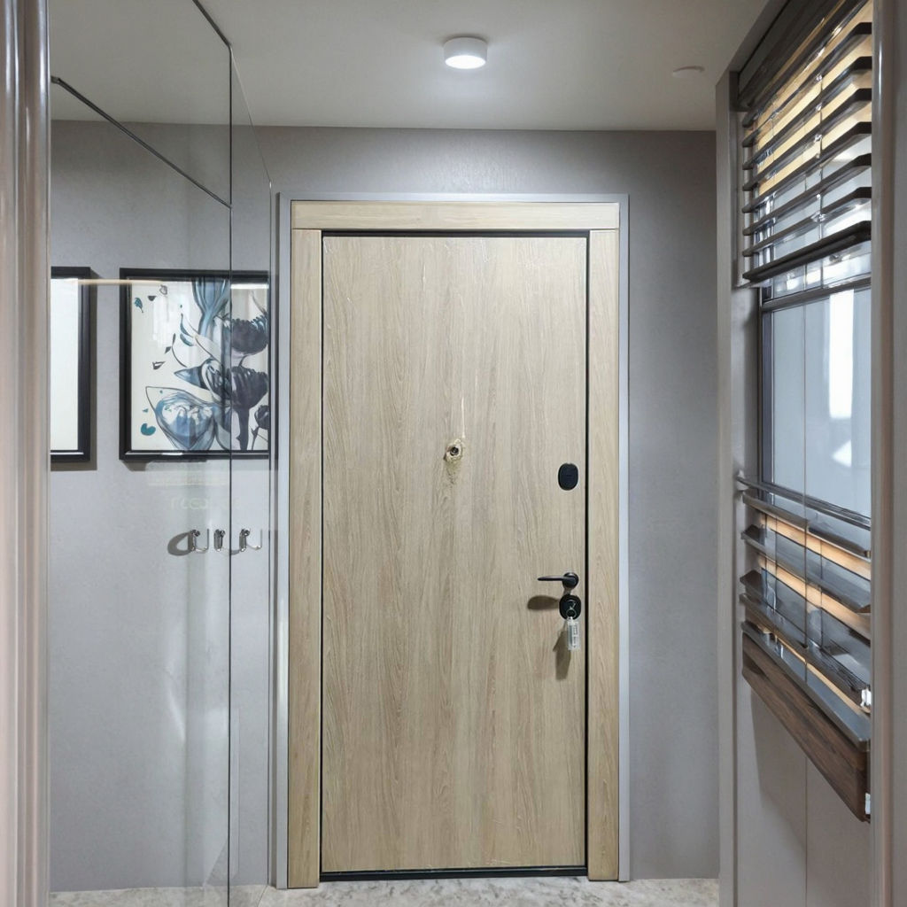 CHANGYI WH Approved for 90-minute Fire Resistant Modern Hotel Finished for Armored Steel Security Entrance Doors