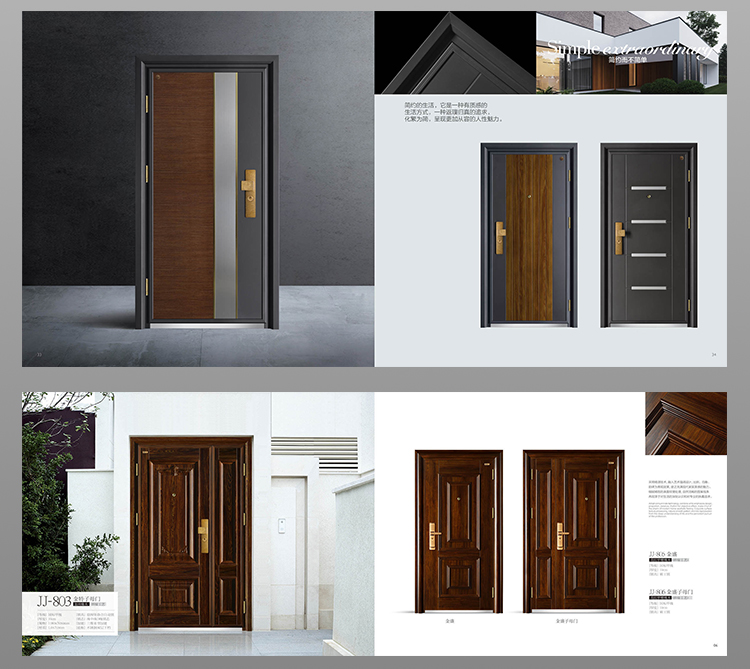 Escape Eco-Friendly Modern Armored Steel Fire-Rated Anti-Theft Exterior Door Manual 1 Year Warranty