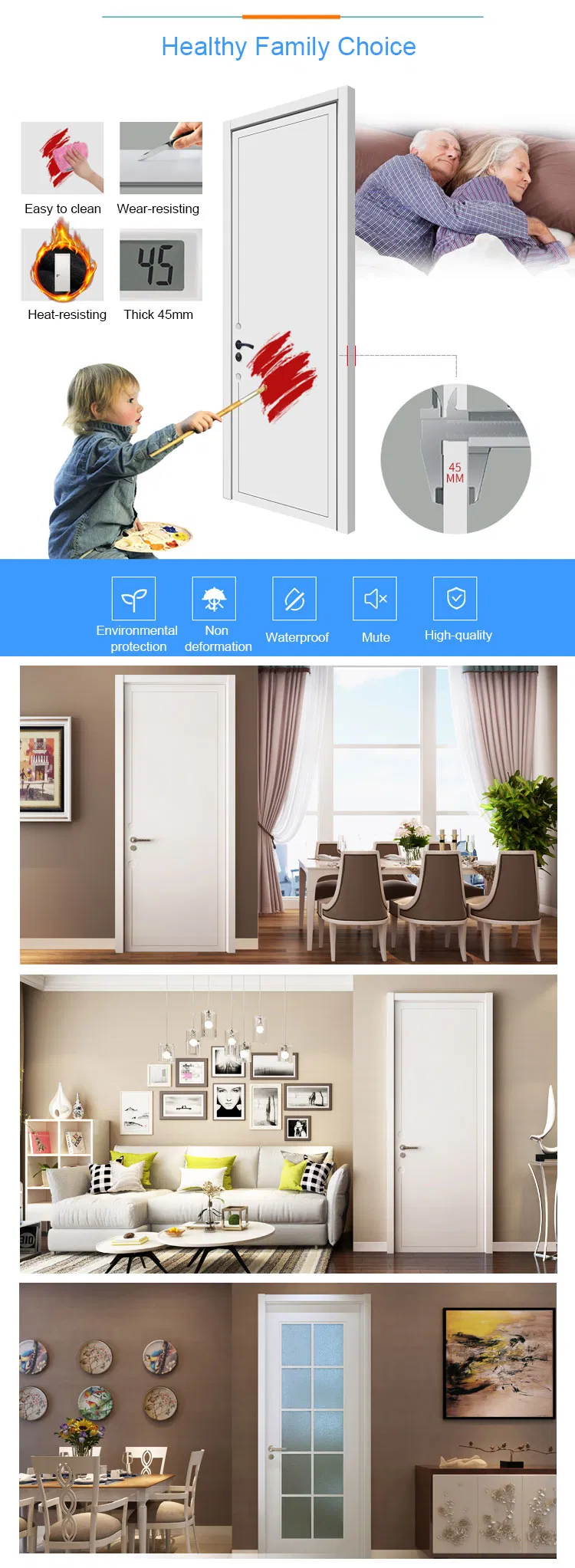 Detailed Polymer Interior Door Frame Showcase