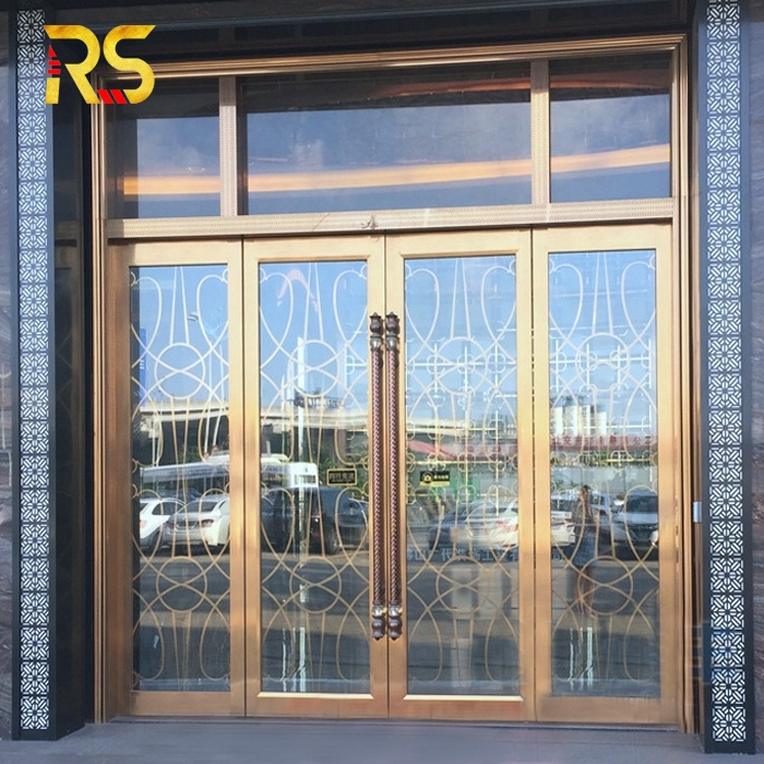 Arabic Style Front Entry Door Glass Design Hotel Luxury Main Entrance Door Banquet Hall Entrance Door