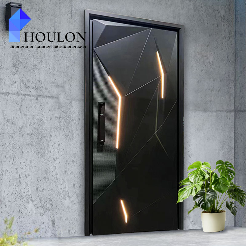 China Top Manufacturer Custom High Quality Steel Pivot External Security Doors for House Metal Front Entry Exterior Door