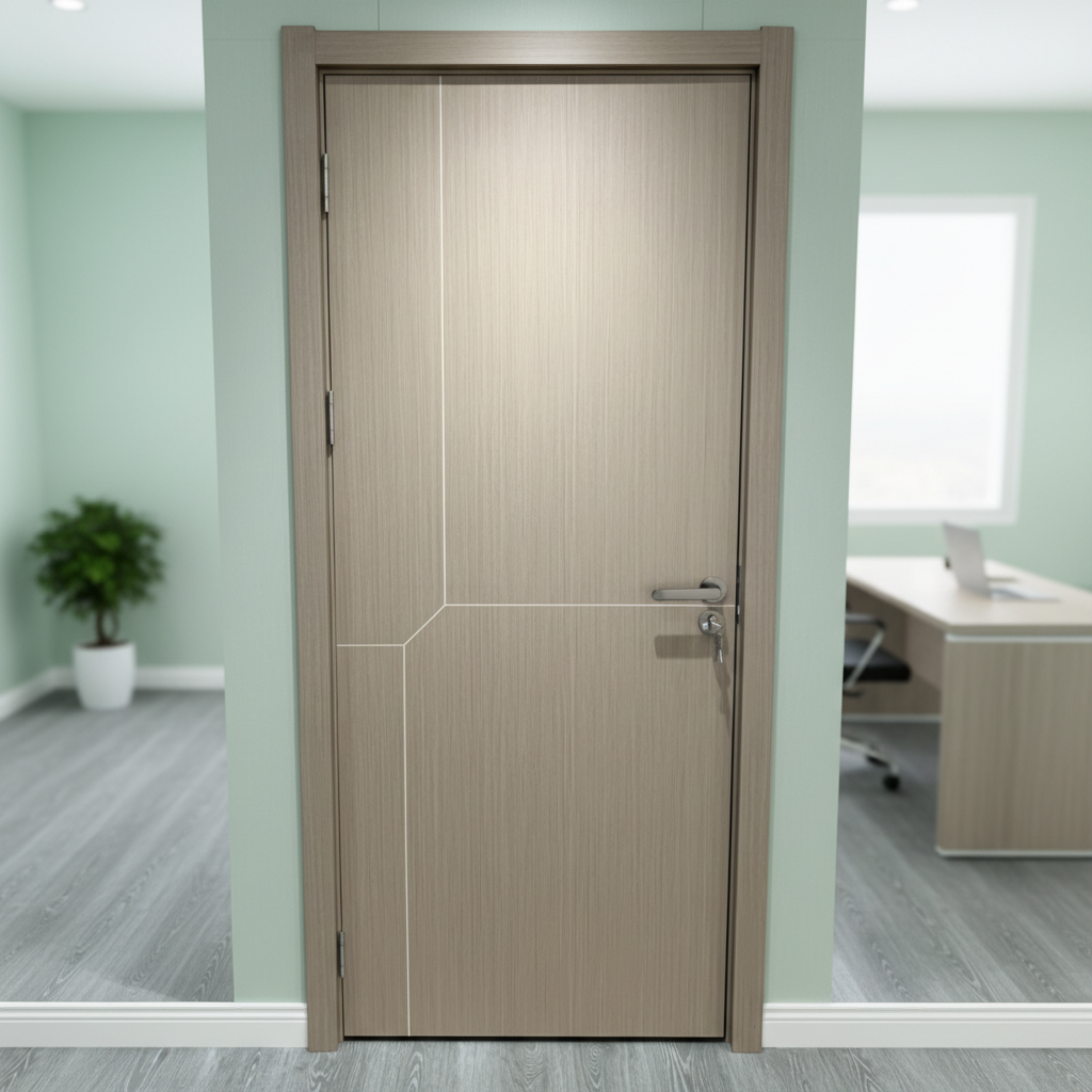 WPC Door For Middle East -UV &amp; Sand Proof Composite Porte Waterproof Door For Bedroom Studyroom Bathroom Living Room And Hotel