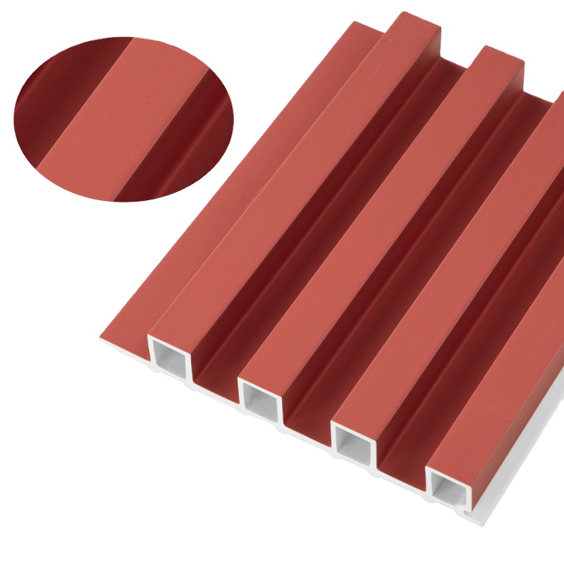 Wooden Grain WPC Wall Decor Panel PVC Wpc Wall Cladding For Interior Fluted Panel For Bedroom Workshop Application Plastic