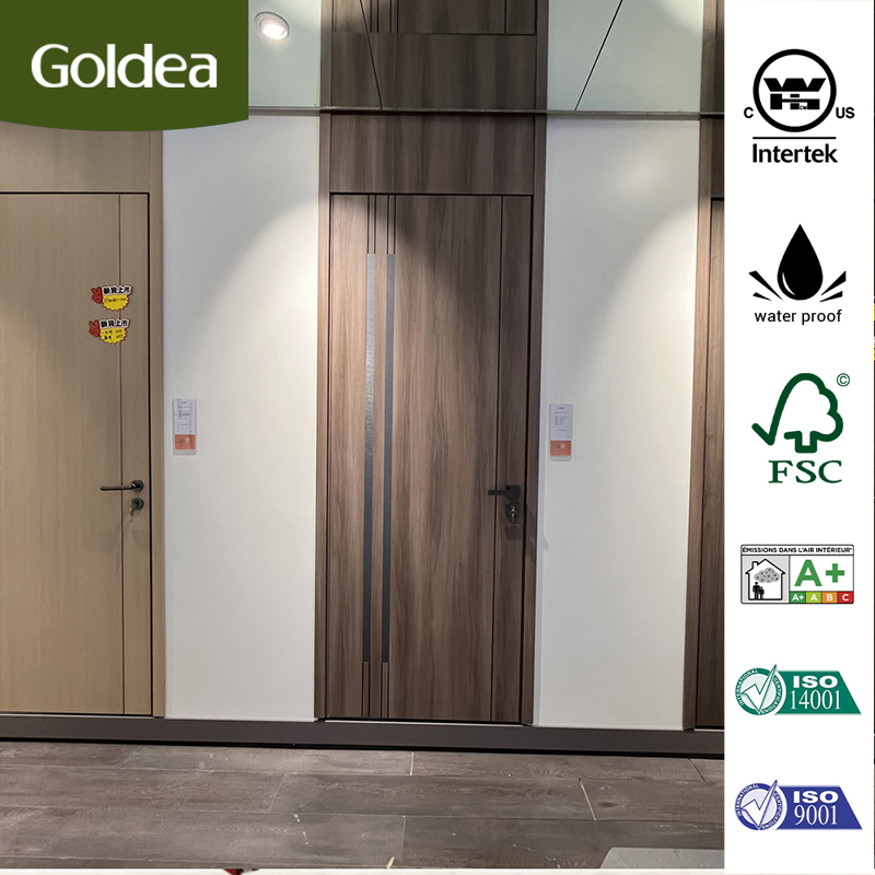 Custom Support Inside Interior Wood Fashion Timber Grey Indoor Melamine MDF Slab Door