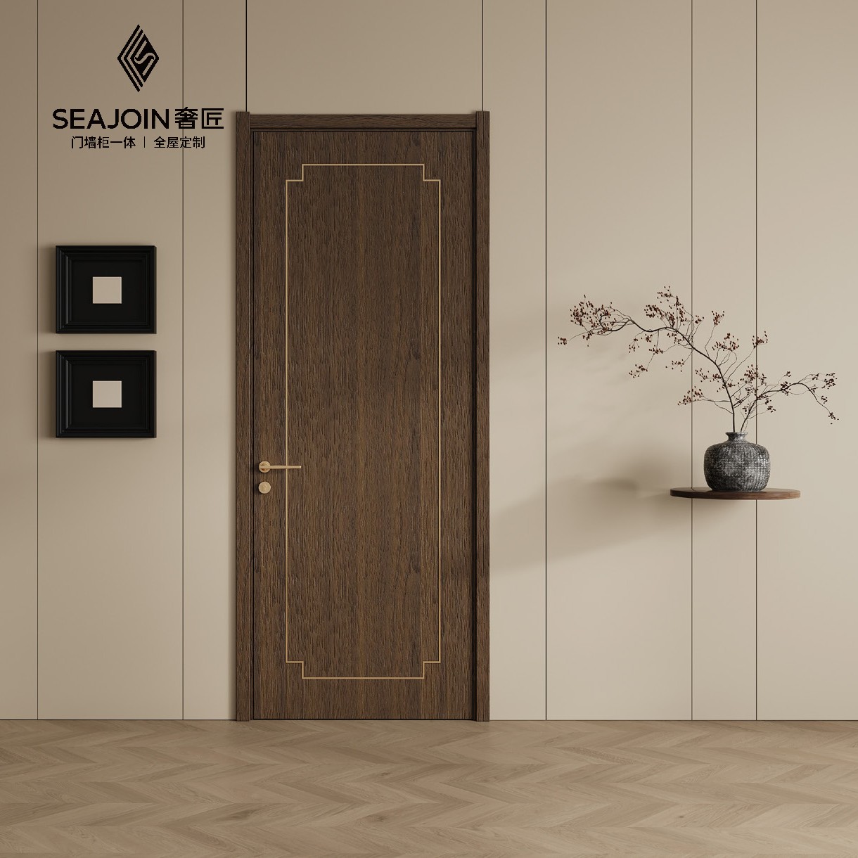 High STC Acoustic Soundproof Interior Door Hotel Room Door Noise Proof Solid Core Wooden Door Commercial Project Use