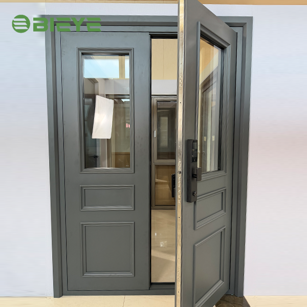 Morden Double Glass Entry Doors for Center Front Pivot Door Main Entrance Aluminium Glass Pivot Door Casement Grill Design