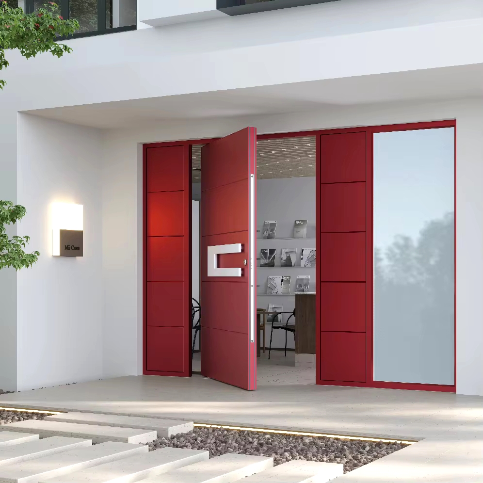 2026 China Factory Modern Aluminum Alloy Fireproof Smart Armored Entry Door for Commercial and Residential Use