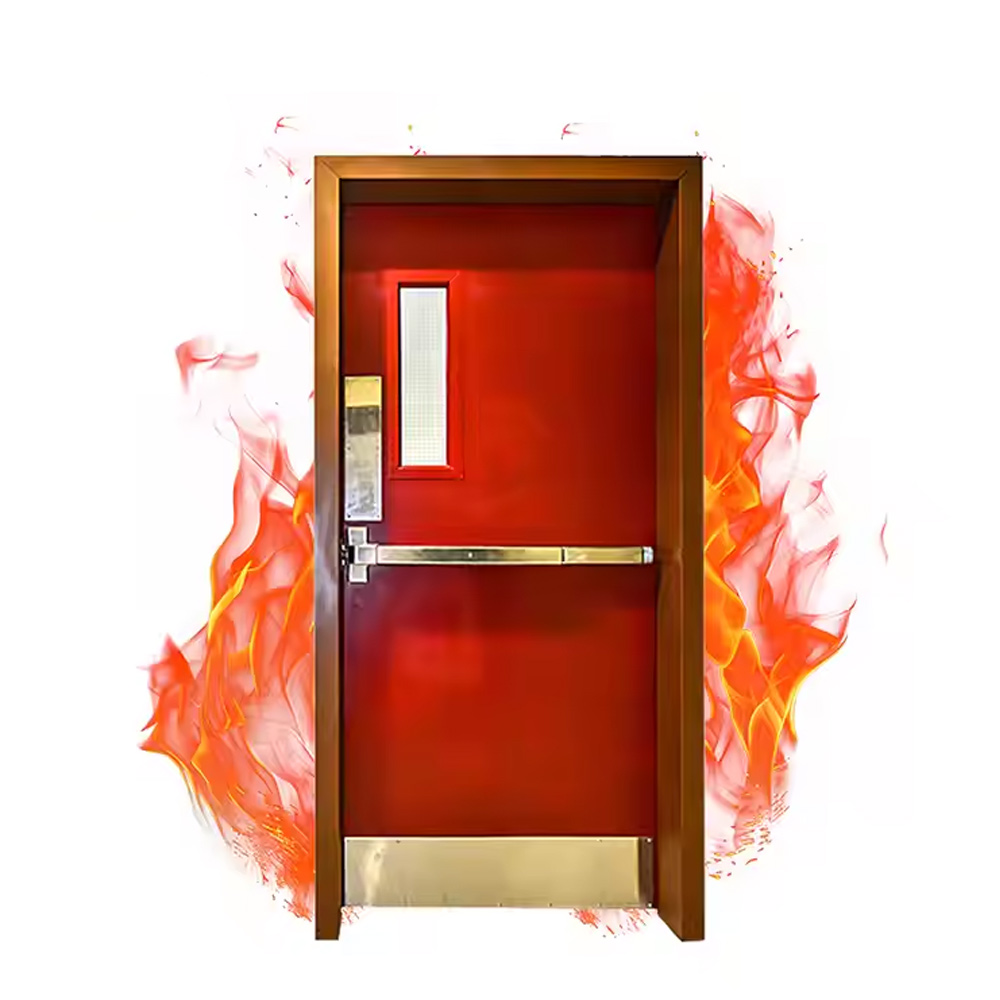 Customized Commercial-grade Galvanized Steel Fireproof Doors, Metal Frame Fireproof Doors