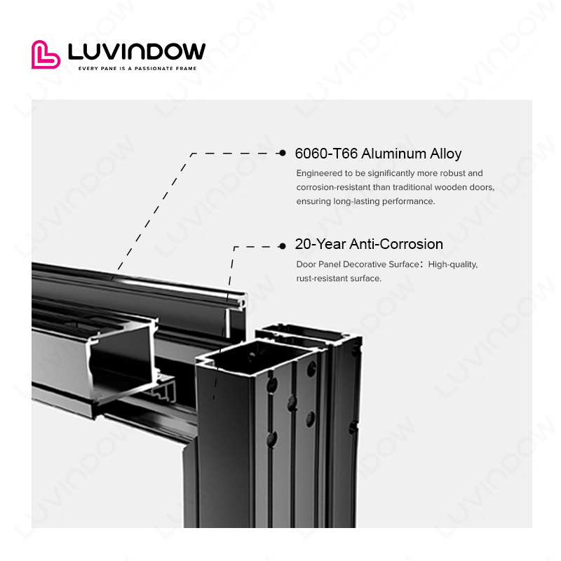 Modern Design Villas Black Profile Aluminum Frame Front Entry Pivoting Doors for Houses