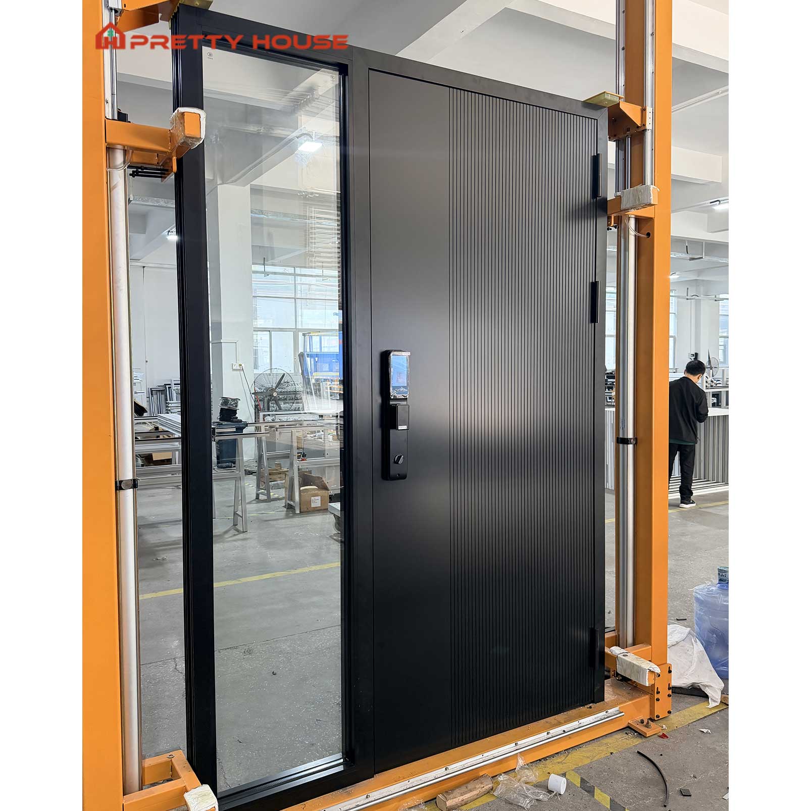Custom Exterior Pivot Door Luxury Security Aluminum Entrance Door Modern Security Antitheft Home Front Entry Door