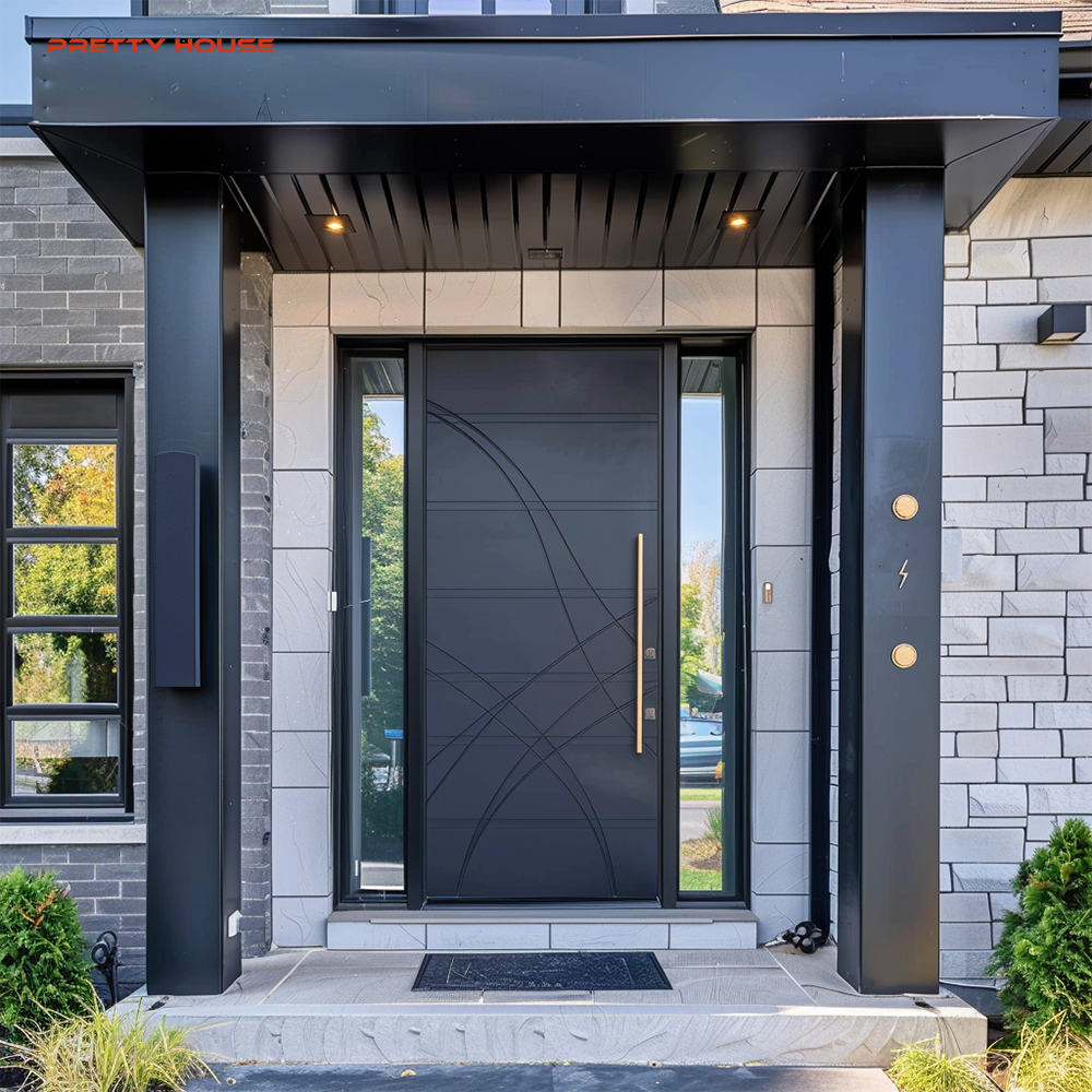 8 Foot Glass Pivot Exterior Door Aluminum Pivot Wood Exterior Door