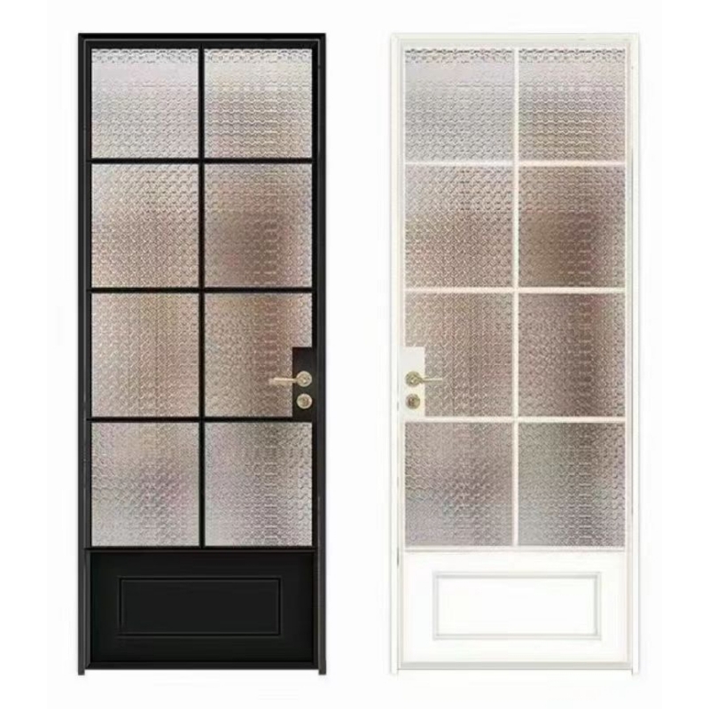 French Retro Old Iron Gate Aluminum Alloy Curved Door Toilet Arched Glass Doors Art Glass Door