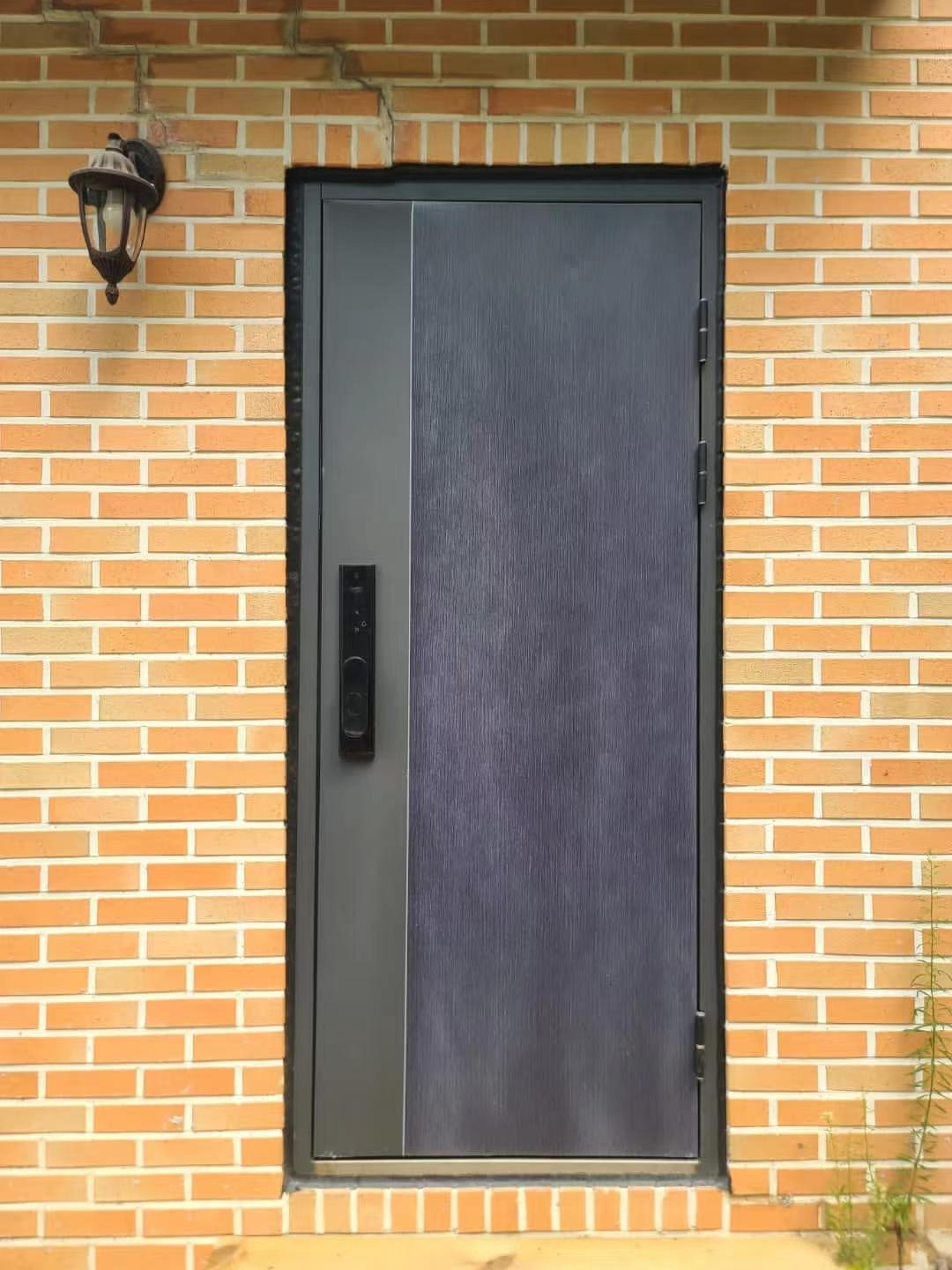 Modern Style Exterior Security Metal Anti Thief Steel Security Doors With Smart Lock and SS Lockset