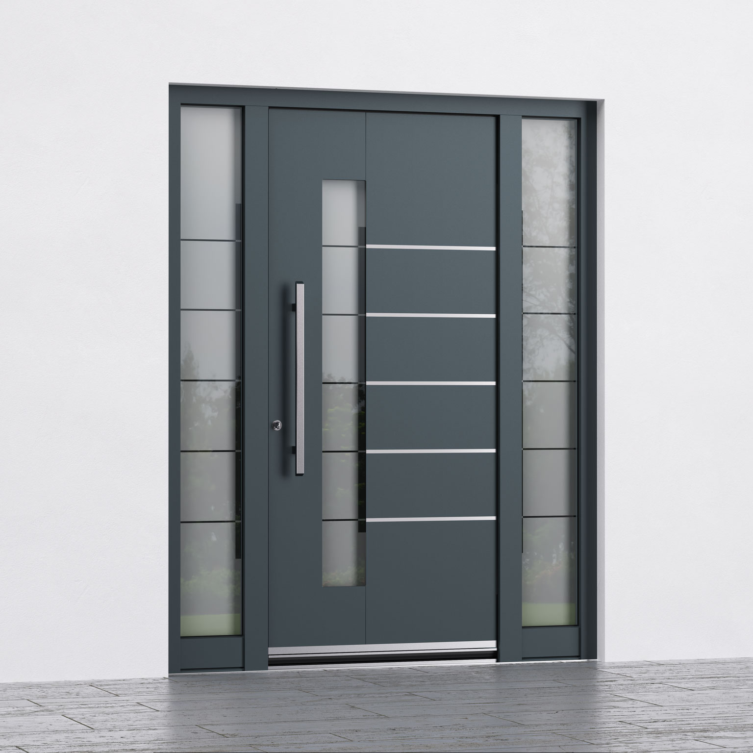 Luxury Modern House Villa Main Entrance Entry Wood Glass Door With Side Lite Design Pivot Wooden Doors