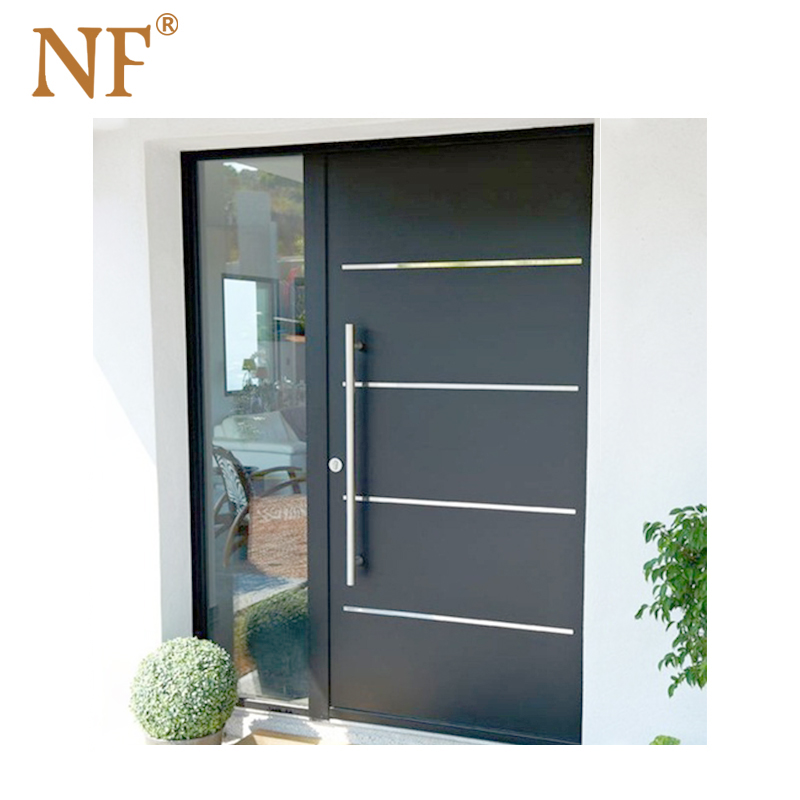 Customized Design Digital Lock Automatic Opening Security Aluminum Pivot Entrance Door