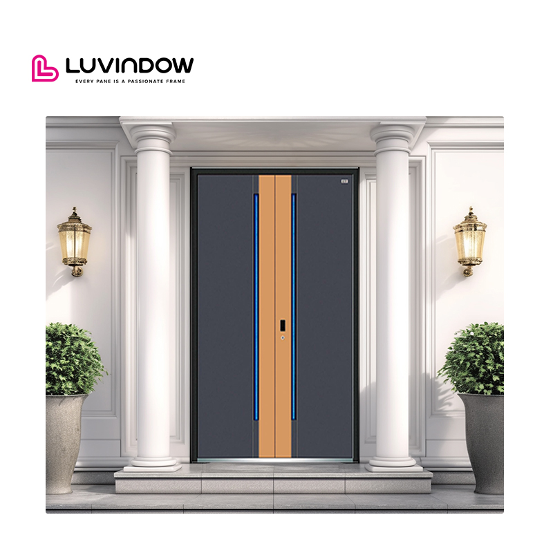 Premium Luxury Aluminum Alloy Villa Main Entrance Doors Fire Prevention Soundproof Modern Design Exterior
