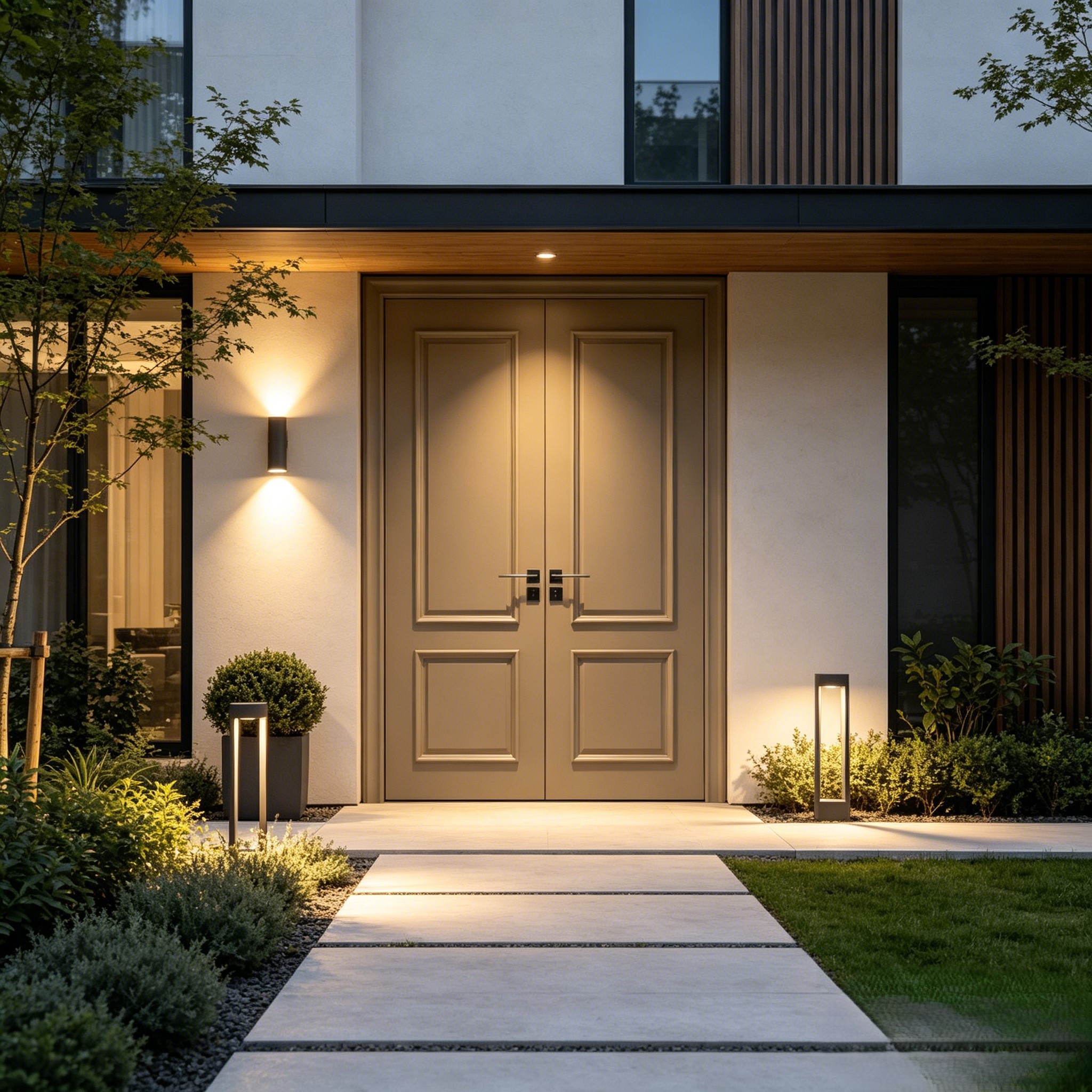 Modern Luxury Solid Wood Composite Interior Door Custom Design Flush Wood Door for Bedroom Hotel Project Wholesale