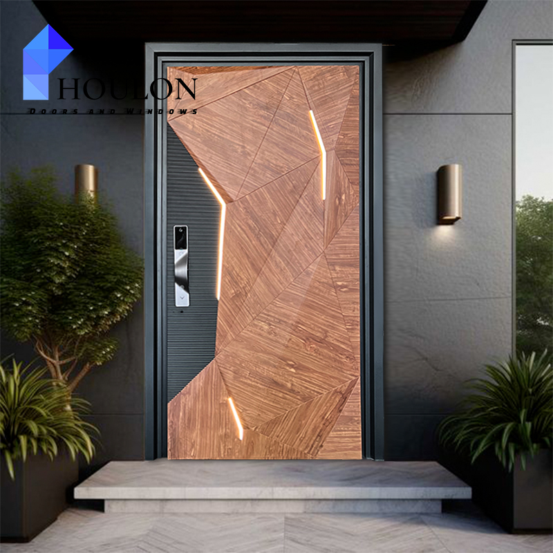 China Top Manufacturer Custom High Quality Steel Pivot External Security Doors for House Metal Front Entry Exterior Door