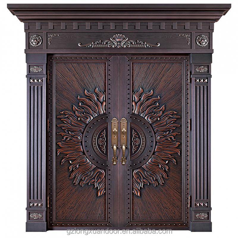 2025 Outdoor Security Door Copper Bulletproof Steel Plate Front for Villas Exterior Entry Door with Finished Surface