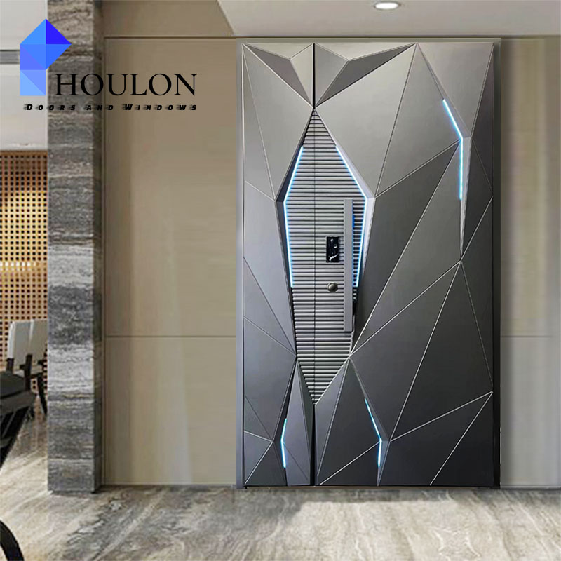 China Top Manufacturer Custom High Quality Steel Pivot External Security Doors for House Metal Front Entry Exterior Door