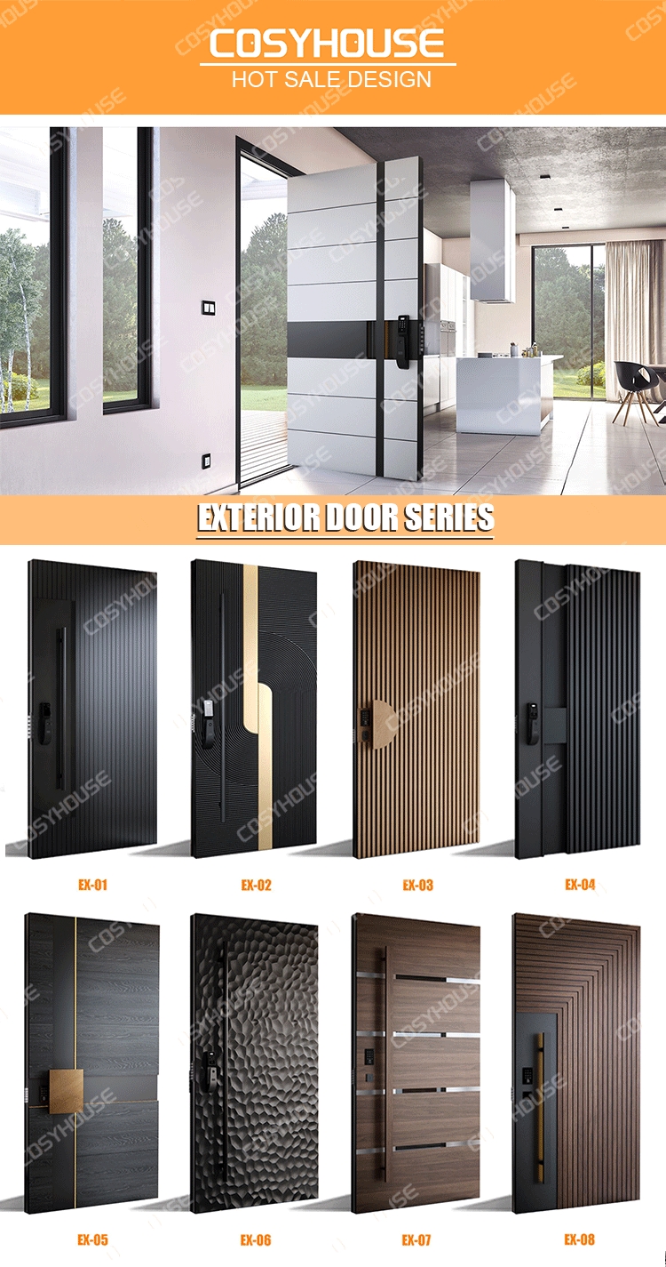 Steel Security Main Entrance Door Fireproof Waterproof Bulletproof Armored Door for Residential House Exterior Hotel Hall